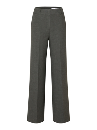 Selected Femme SlfRita MW Wide Pant Dark Grey Melange